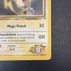 Pokemon Vintage Non-Holo Rare Lt. Surge's Raichu 28/132 Gym Heroes WotC - Image 4