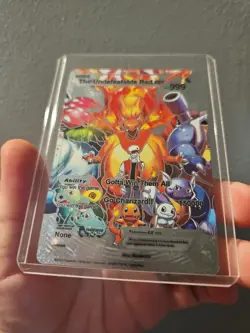 Undefeatable Red GX Silver Foil Fan Art Vinyl Collector Pokemon Card - Image 2