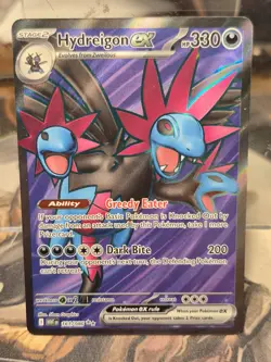 Pokemon TCG Hydreigon ex NM Ultra Rare 161/086 White Flare Holo Full Art Card SV - Image 1