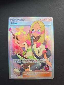 Pokemon Mina Trainer Lost Thunder Full Art Rare Card 211/214 NM - Image 1