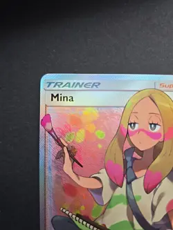 Pokemon Mina Trainer Lost Thunder Full Art Rare Card 211/214 NM - Image 2