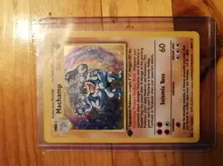 Machamp Pokemon card 1st edition base set 8/102 HOLO - Image 1