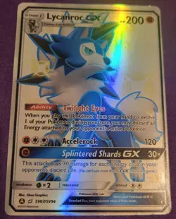 Lycanroc GX SV67/SV94 Hidden Fates Full Art Shiny Holo Rare Pokemon Card NM - Image 1