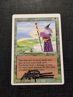 MTG Magic The Gathering Signed Revised Fastbond Mark Poole Autographed - Image 1