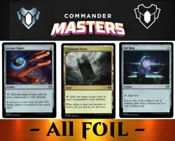 3x - (1/ea) FOIL Staples - COMMANDER MASTERS - Arcane Sig Command Tower Sol Ring - Image 1