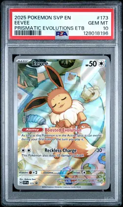 2025 POKEMON SVP EN-SV BLACK STAR PROMO #173 EEVEE PSA 10 - Image 1