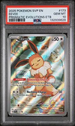 2025 POKEMON SVP EN-SV BLACK STAR PROMO #173 EEVEE PSA 10 - Image 1