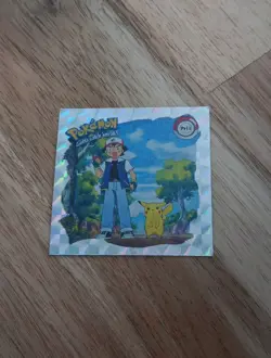 1999 Pokemon Artbox Pikachu & Ash #PR11 Series 1 Silver Prism Sticker - Image 1