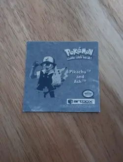 1999 Pokemon Artbox Pikachu & Ash #PR11 Series 1 Silver Prism Sticker - Image 3