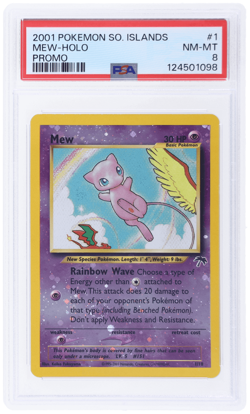 2001 Pokemon Southern Islands Promo Mew Holo #1 PSA 8 - Image 1