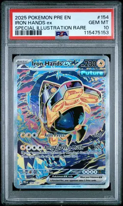 2025 POKEMON PRE EN-PRISMATIC EVOLUTIONS #154 IRON HANDS EX PSA 10 - Image 1