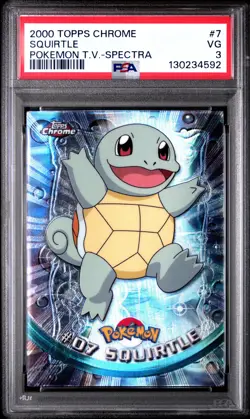 2000 TOPPS CHROME POKEMON T.V. SPECTRA #7 SQUIRTLE PSA 3 - Image 1