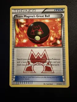 Team Magma's Great Ball 31/34 Double Crisis Pokemon TCG Regular 2015 Trainer - Image 1