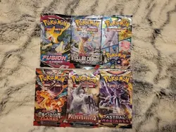 Pokemon Booster Pack and Figure Bundle! 6 packs and 6 random figures! Fusion+ - Image 1
