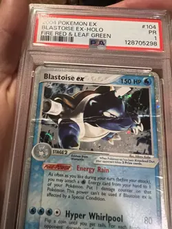 SWIRL PSA 1 2004 Pokemon EX Fire Red & Leaf Green Blastoise EX Holo Foil 104/112 - Image 3