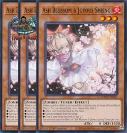 Yugioh! 3x Ash Blossom & Joyous Spring SDWD-EN017 Common NM - Image 1