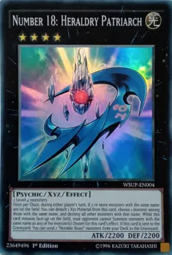 WSUP-EN004 NUMBER 18: HERALDRY PATRIARCH SUPER RARE 1ST EDITION YuGiOh CARD - Image 1