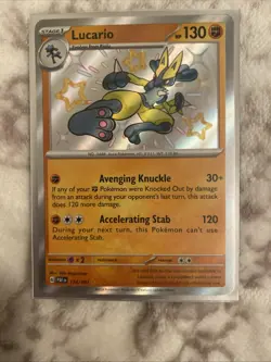 Pokemon TCG S&V Paldean Fates Lucario Shiny Rare Holo Card 174/091 NM Condition - Image 1
