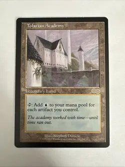 MTG Tolarian Academy Urza's Saga Rare Card Lightly Played - Image 1