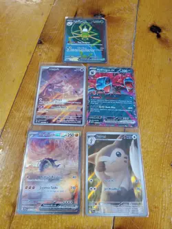 Pokemon Card Lot 5 Binder VMAX VSTAR Full Art Mesprit Furret Great Tusk - Image 1