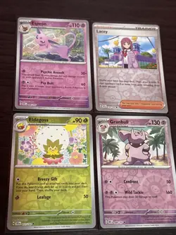 52 Reverse Holo Pokemon Card Lot In Cardboard Paldean Adventure Deck Holder - Image 3