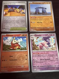 52 Reverse Holo Pokemon Card Lot In Cardboard Paldean Adventure Deck Holder - Image 5