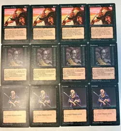 4 ERG RAIDERS + PESTILENCE + WEAKNESS Magic 4th Spanish Black Border MTG Lot FBB - Image 1