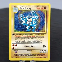 Machamp 1st Ed Holo Rare 8/102 Base Set Pokemon TCG WOTC 1999 Vintage NM-LP - Image 1