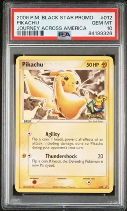 PSA 10 Gem Mint Pokemon Pikachu Black Star Promo #012 Journey Across America - Image 1