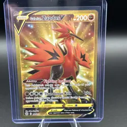 Near Mint Galarian Zapdos V (Secret) 182/172 SR Pokemon SWSH Brilliant Stars - Image 1