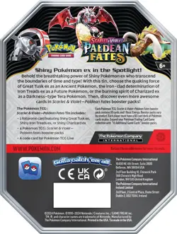 Pokemon TCG: Scarlet & Violet Paldean Fates Tin Iron Treads ex 1 Foil Promo - Image 2