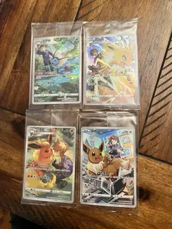 Pokemon TCG Chinese Eevee & Flareon & Vaporeon & JOlteon Holo Art - Image 1