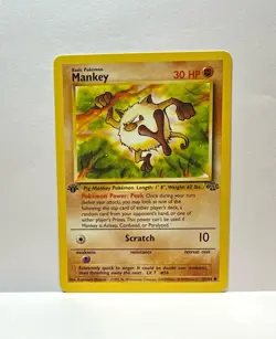 Mankey 55/64 - 1999 Pokemon Jungle 1st Edition - NM Near Mint - Image 1