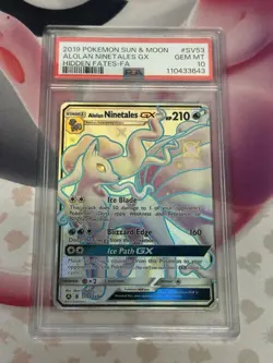 Pokemon Alolsn Ninetales GX Hidden Fates Full Art SV53 PSA 10 Gem Mint - Image 1