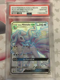 Pokemon Alolsn Ninetales GX Hidden Fates Full Art SV53 PSA 10 Gem Mint - Image 2