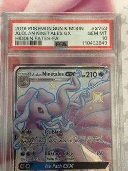 Pokemon Alolsn Ninetales GX Hidden Fates Full Art SV53 PSA 10 Gem Mint - Image 3