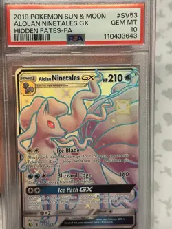Pokemon Alolsn Ninetales GX Hidden Fates Full Art SV53 PSA 10 Gem Mint - Image 5