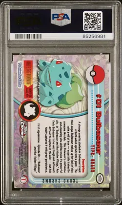2000 TOPPS CHROME POKEMON T.V. TEKNO #1 BULBASAUR PSA 9 - Image 2