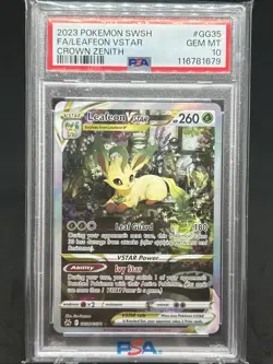 2023 POKEMON SWORD & SHIELD CROWN ZENITH #GG35 FULL ART LEAFEON VSTAR PSA 10 - Image 1