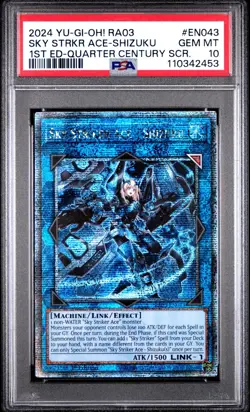 Yugioh Sky Striker Ace - Shizuku RA03-EN043 1st Edition Quarter Century PSA 10 - Image 1