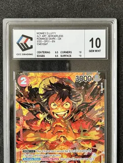 Monkey D Luffy OP01-024 SR ROMANCE DAWN ONE PIECE Card Game CCC Grading 10 - Image 3