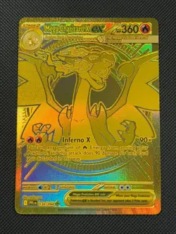 Mega Charizard X ex 130/094 MEGA HYPER RARE Pokemon Card Phantasmal Flames Holo - Image 1