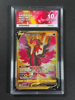 ACE 10 Galarian Moltres V 183/172 SECRET Pokemon Card Brilliant Stars GEM MINT - Image 1