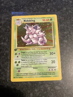 1st Edition Nidoking 11/102 - NM - Holo Rare - Base Set Pokemon Card - GERMAN NM - Image 1