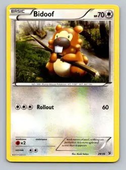 2013 Pokemon Card Kalos Starter Set Bidoof 29/39 - Image 1