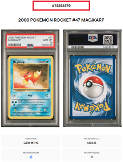 2000 Pokemon Rocket Magikarp #47 PSA 10 - Image 2