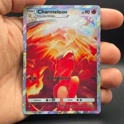 Fan Art Pokemon TCG Custom Pocket Style Charmeleon Holo Illustration Rare - Image 4