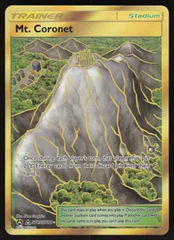 Mt. Coronet SV89/SV94 Hidden Fates Trainer Stadium Holo Full Art Pokemon Card - Image 1