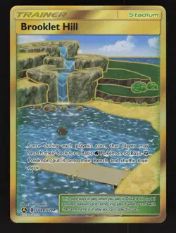 Brooklet Hill SV88/SV94 Pokemon Hidden Fates Trainer Stadium Holo Full Art Card - Image 1