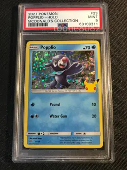 PSA 9 MINT Popplio 23 McDonalds Collection Holo Pokemon Card - Image 1
